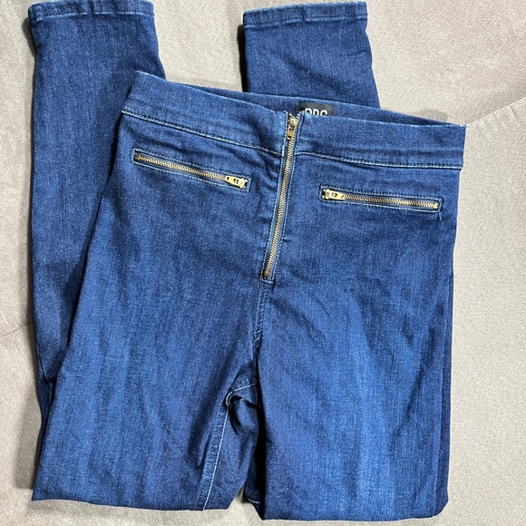Urban Outfitters Indigo Exposed Zipper Fly Stretchy BDG Jeans Size 27"/4 Small - Picture 4 of 6